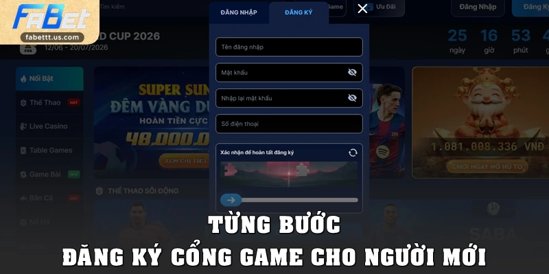 Từng bước đăng ký cổng game cho người mới